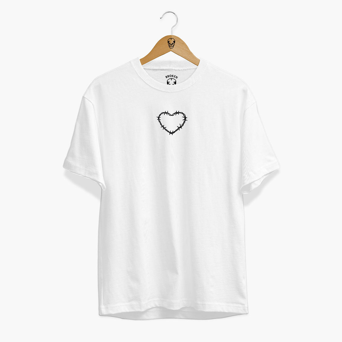 Barbed Wire Heart T-shirt (Unisex)-Tattoo Clothing, Tattoo T-Shirt, N03-Broken Society