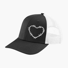 Load image into Gallery viewer, Barbed Wire Heart Embroidered Trucker Cap-Tattoo Clothing, Tattoo Accessories, Tattoo Gift, Tattoo Trucker Cap,BB646-Broken Society
