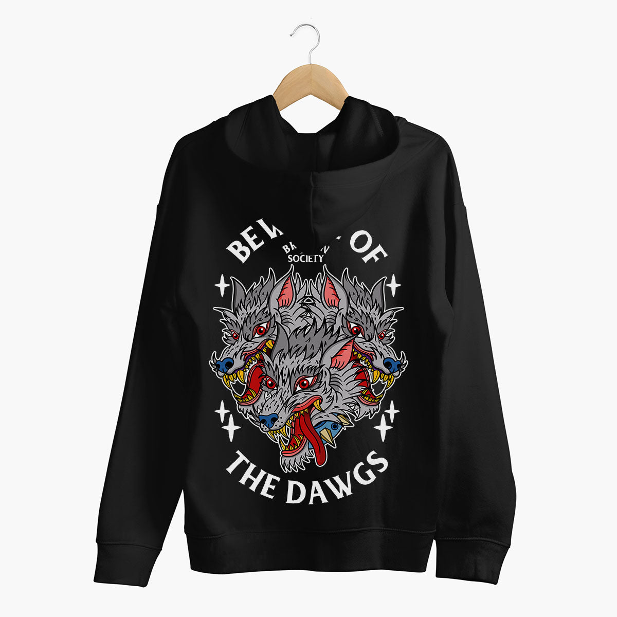 Beware Of The Dawgs Hoodie (Unisex)-Tattoo Clothing, Tattoo Hoodie, JH001-Broken Society
