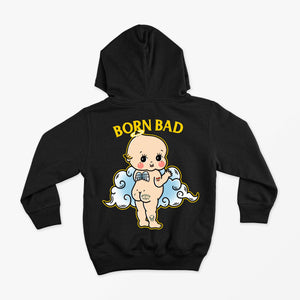 Born Bad Angel Kids Hoodie (Unisex)-Tattoo Clothing, Tattoo Hoodie, JH001B-Broken Society