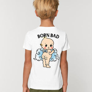 Born Bad Angel Kids T-Shirt (Unisex)-Tattoo Clothing, Tattoo Kids Shirt, Mini Creator-Broken Society