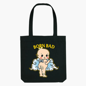 Born Bad Angel Strong-As-Hell Tote Bag-Tattoo Apparel, Tattoo Accessories, Tattoo Gift, Tattoo Tote Bag-Broken Society
