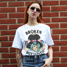Cargar imagen en el visor de la galería, Broken But Loved T-shirt (Unisex)-Tattoo Clothing, Tattoo T-Shirt, N03-Broken Society