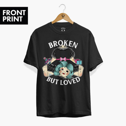 Broken But Loved T-shirt (Unisex)-Tattoo Clothing, Tattoo T-Shirt, N03-Broken Society