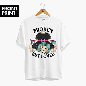 Broken But Loved T-shirt (Unisex)-Tattoo Clothing, Tattoo T-Shirt, N03-Broken Society