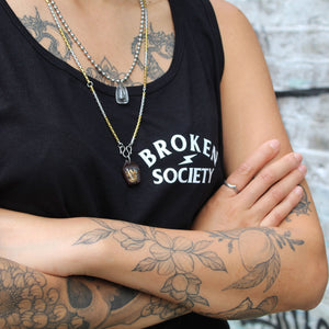 Broken But Loved Tank (Unisex)-Tattoo Clothing, Tattoo Tank, 03980-Broken Society