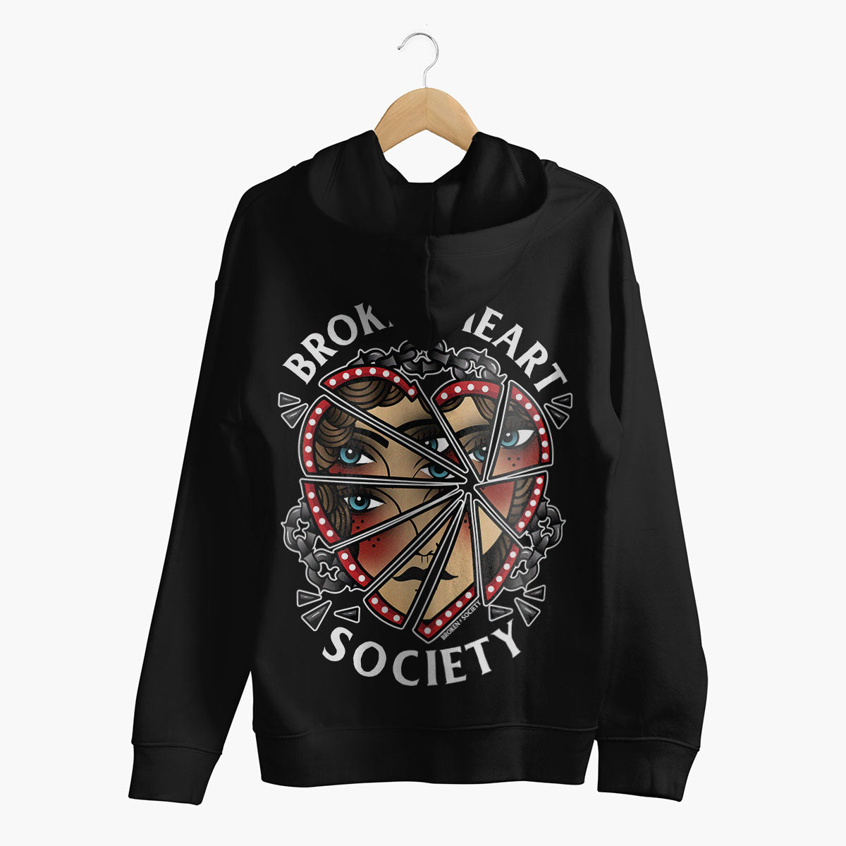 Broken Heart Society Hoodie (Unisex)-Tattoo Clothing, Tattoo Hoodie, JH001-Broken Society
