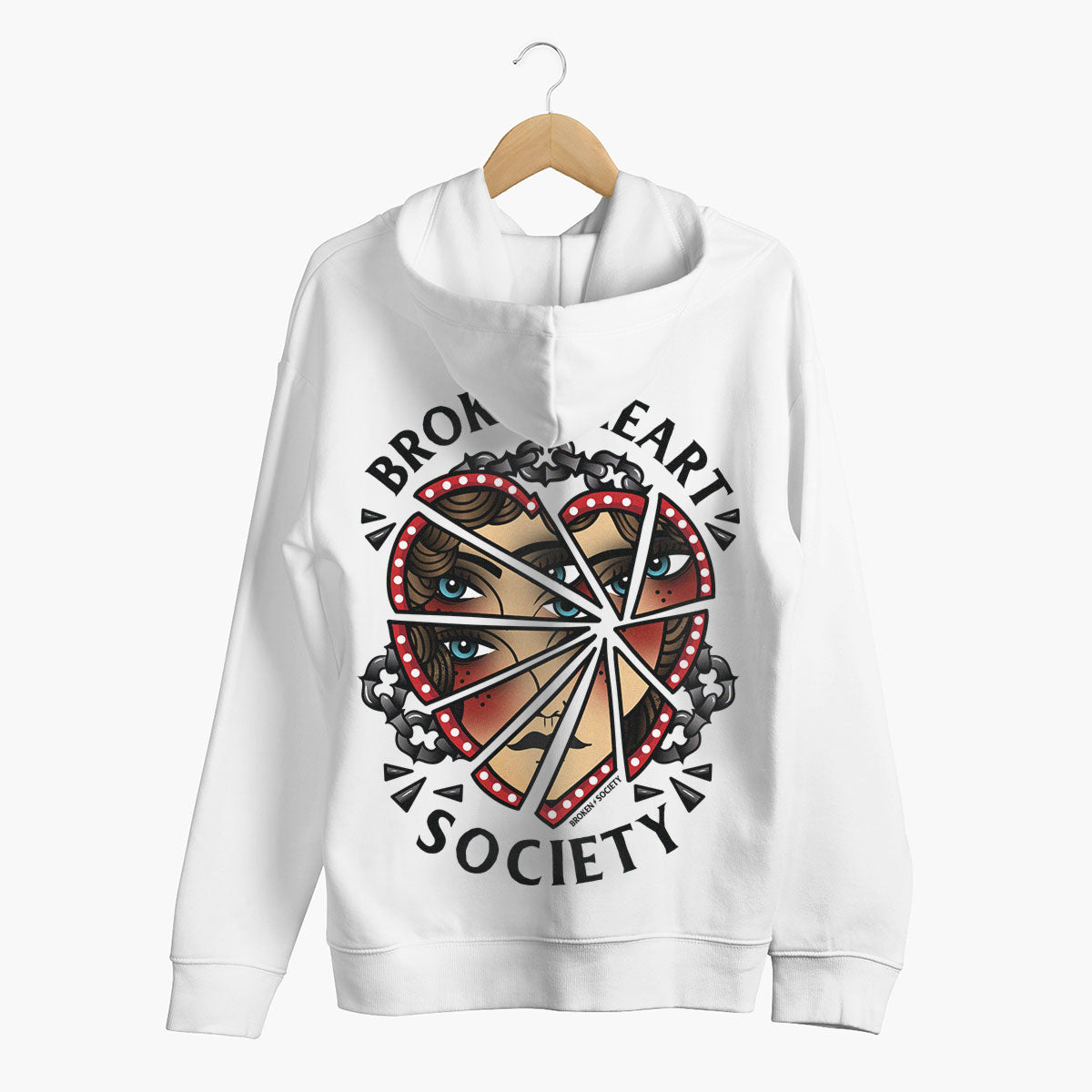 Broken Heart Society Hoodie (Unisex)-Tattoo Clothing, Tattoo Hoodie, JH001-Broken Society