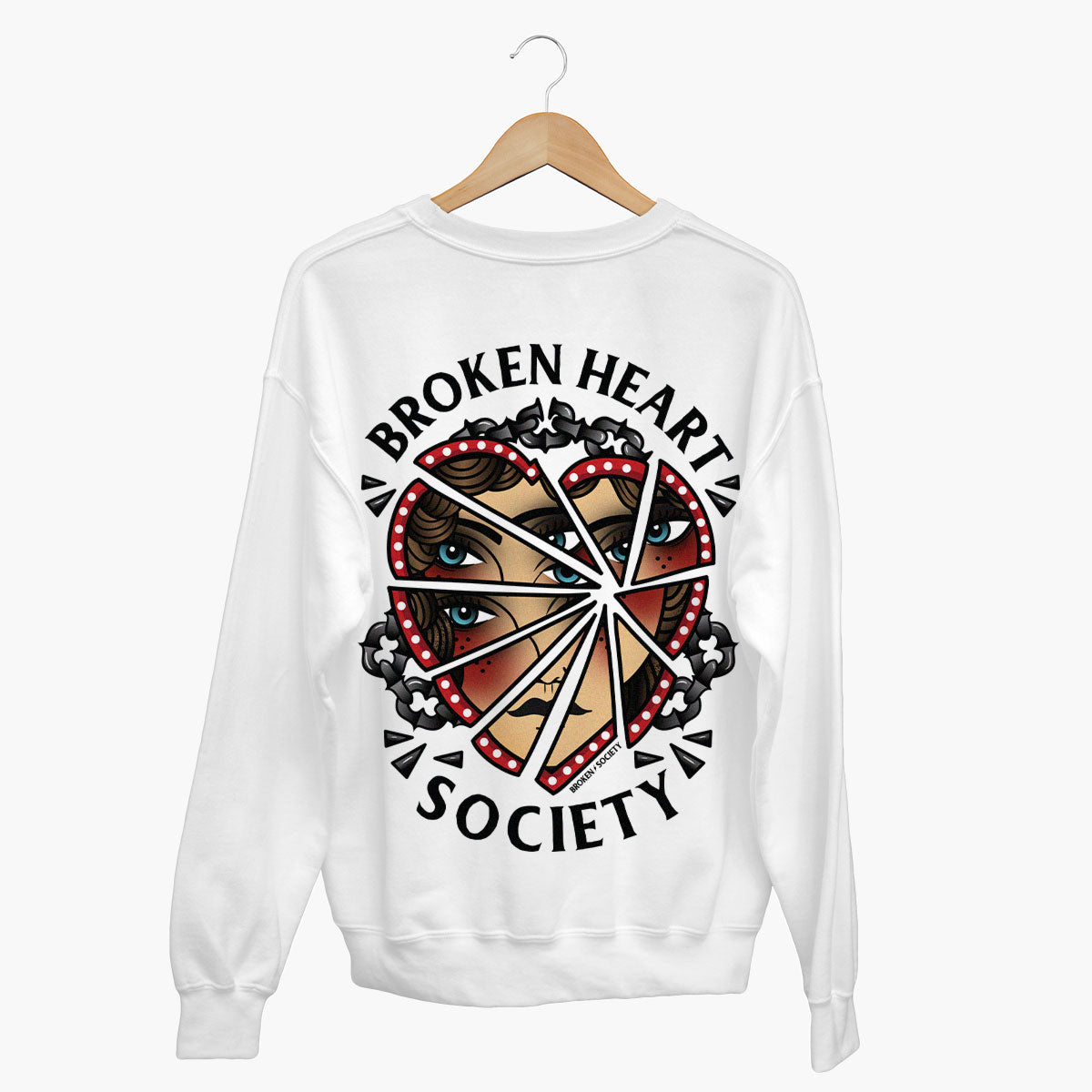 Broken Heart Society Sweatshirt (Unisex)-Tattoo Clothing, Tattoo Sweatshirt, JH030-Broken Society