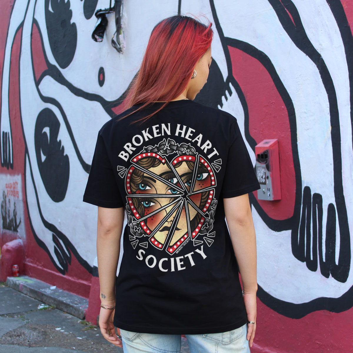 Broken Heart Society T-shirt (Unisex)-Tattoo Clothing, Tattoo T-Shirt, EP01-Broken Society