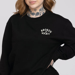 Broken Society Embroidered Sweatshirt (Unisex)-Tattoo Clothing, Tattoo Sweatshirt, JH030-Broken Society