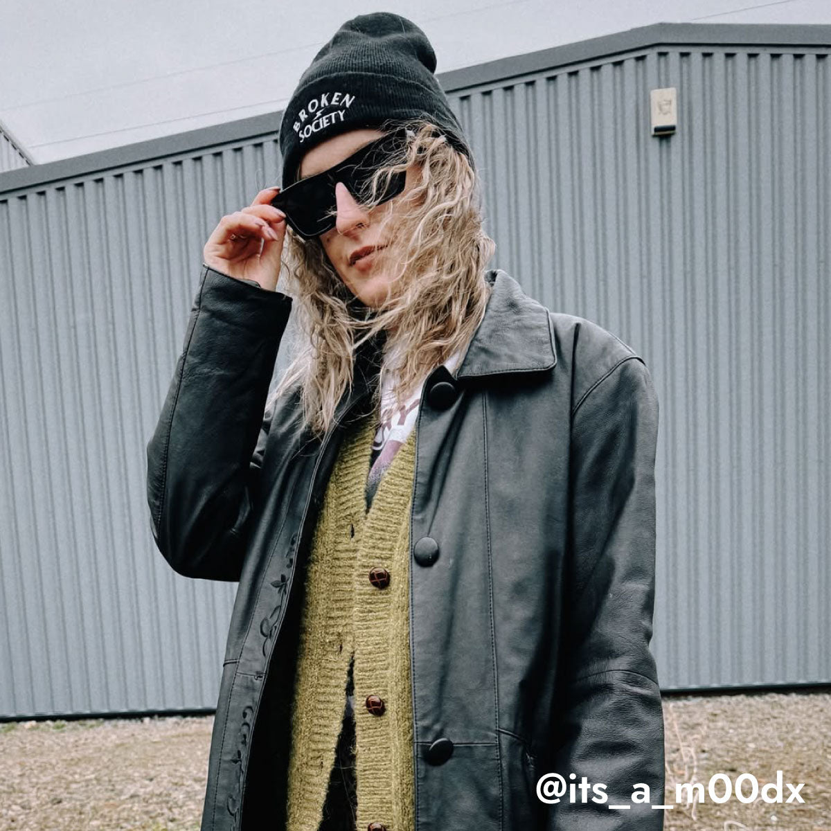 Broken Society Embroidered Beanie-Tattoo Apparel, Tattoo Accessories, Tattoo Gift, Tattoo Beanie, BB45-Broken Society