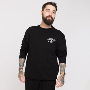 Broken Society Embroidered Sweatshirt (Unisex)-Tattoo Clothing, Tattoo Sweatshirt, JH030-Broken Society