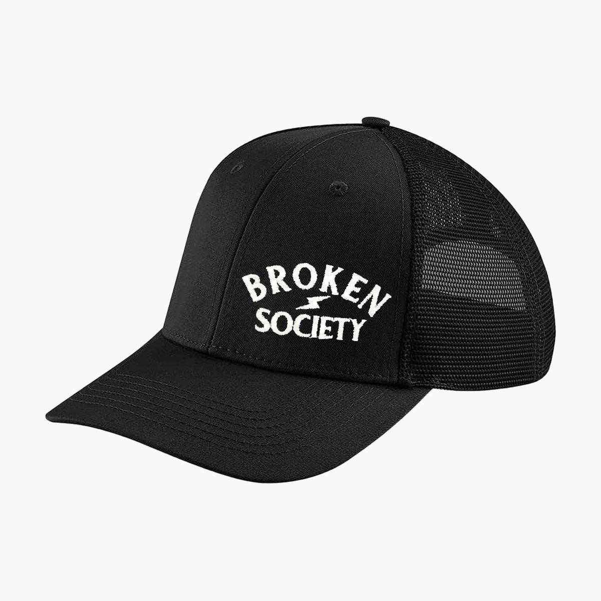 Broken Society Embroidered Trucker Cap-Tattoo Clothing, Tattoo Accessories, Tattoo Gift, Tattoo Trucker Cap,BB646-Broken Society