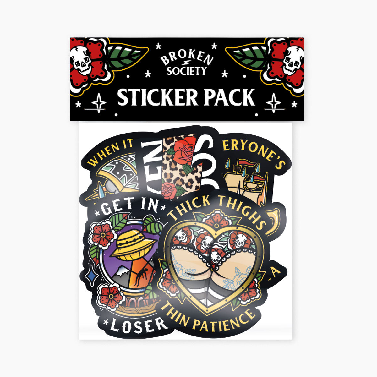 Broken Society Stickers-Tattoo Gifts, Tattoo Accessories, Tattoo Gift, Tattoo Stickers-Broken Society