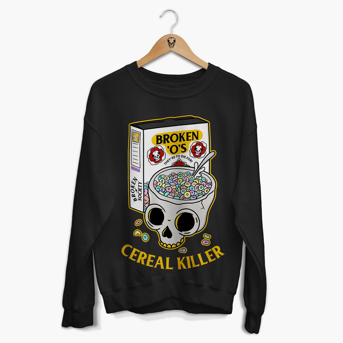 Cereal Killer Front Print Sweatshirt (Unisex)-Tattoo Clothing, Tattoo Sweatshirt, JH030-Broken Society