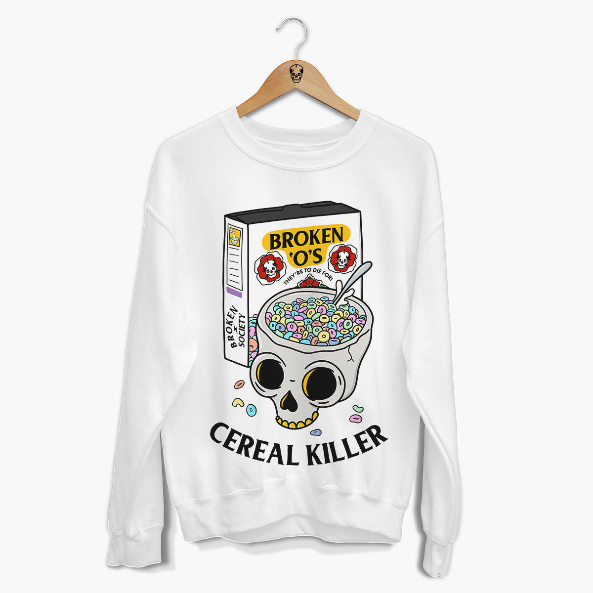 Cereal Killer Front Print Sweatshirt (Unisex)-Tattoo Clothing, Tattoo Sweatshirt, JH030-Broken Society