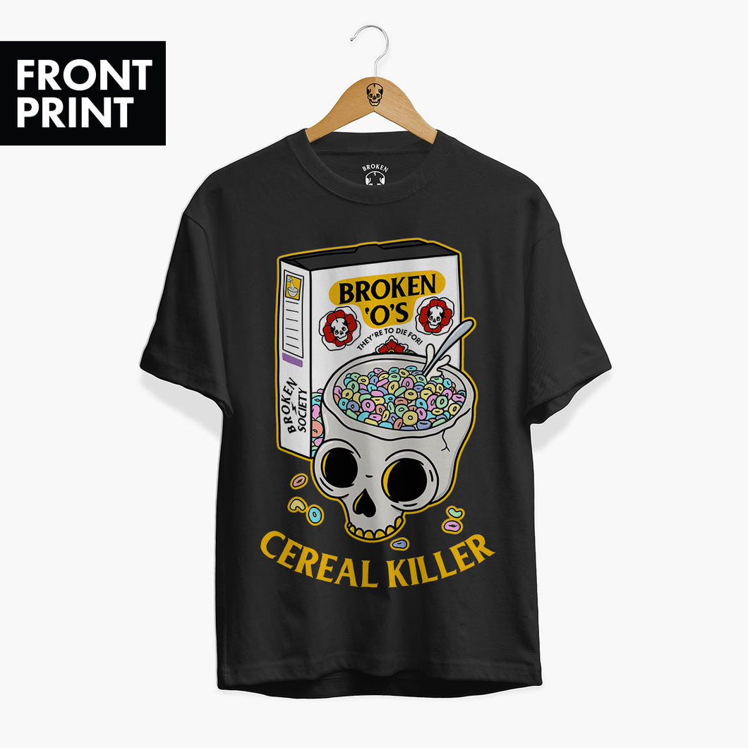 Cereal Killer Front Print T-shirt (Unisex)-Tattoo Clothing, Tattoo T-Shirt, EP01-Broken Society