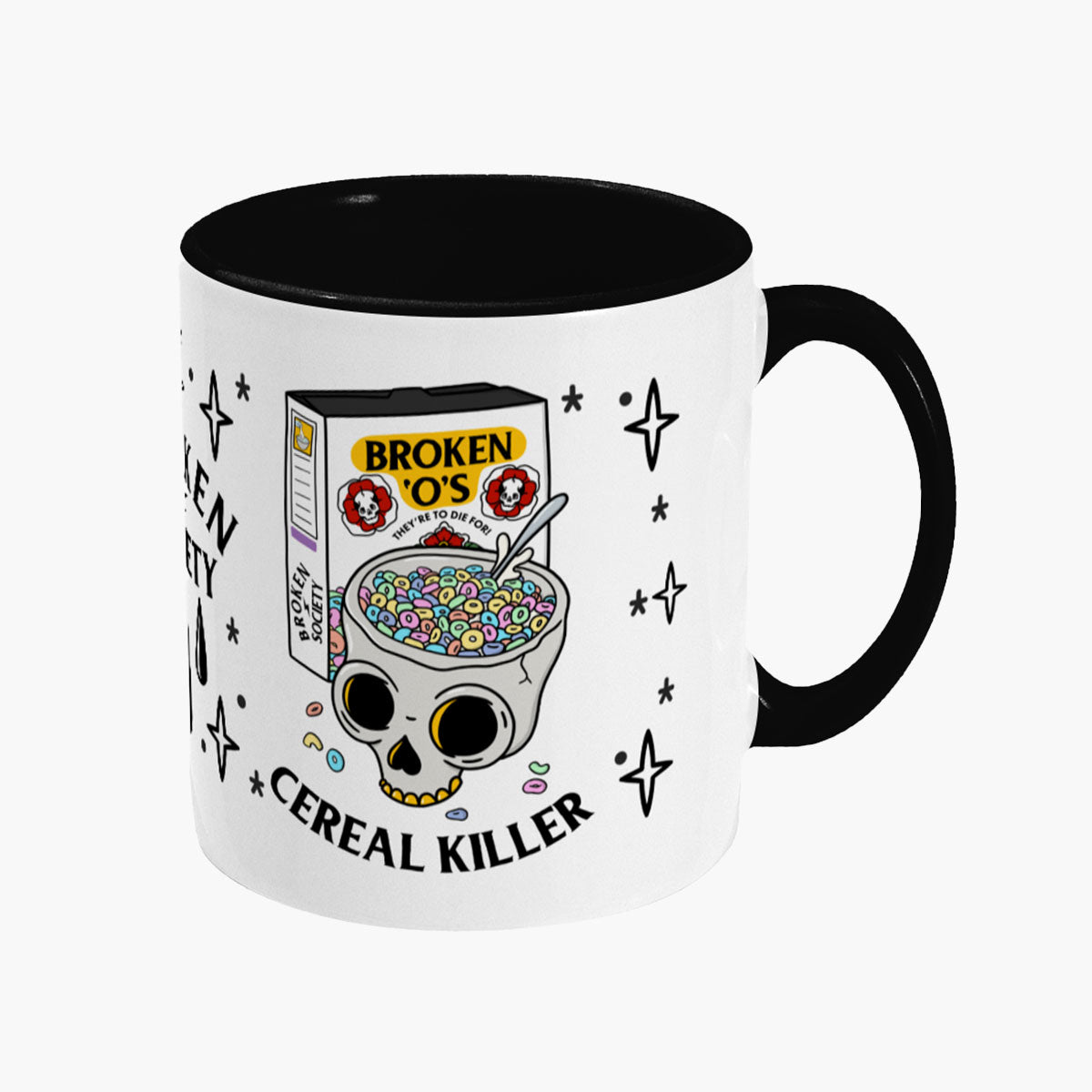 Cereal Killer Mug-Tattoo Apparel, Tattoo Accessories, Tattoo Gift, Tattoo Coffee Mug, 11oz White Ceramic-Broken Society