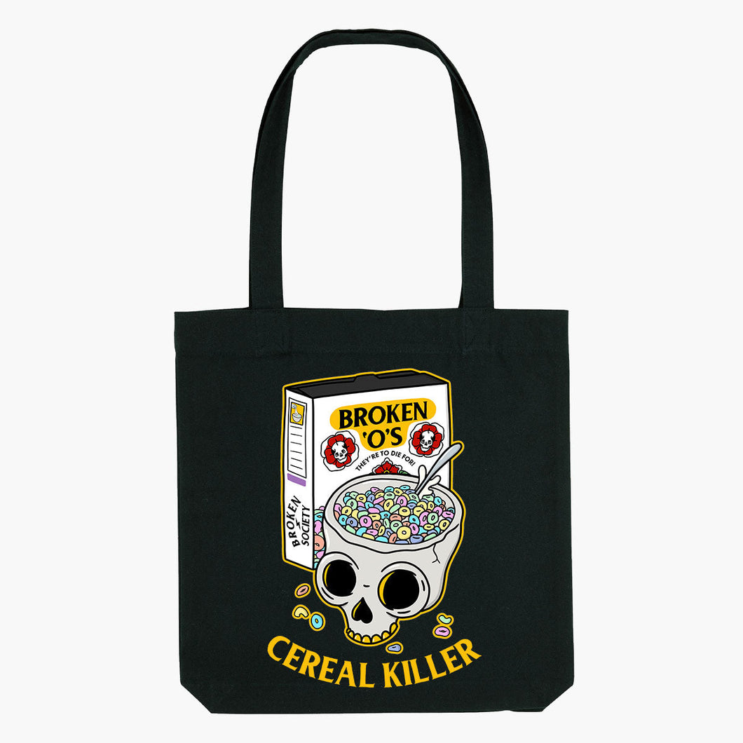 Cereal Killer Strong-As-Hell Tote Bag-Tattoo Apparel, Tattoo Accessories, Tattoo Gift, Tattoo Tote Bag-Broken Society