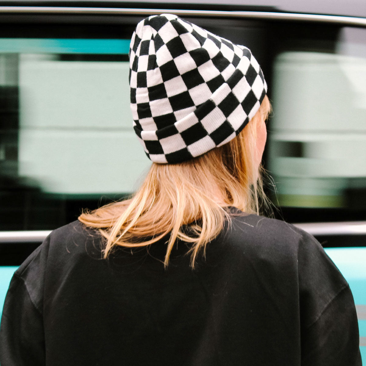 Checkerboard Beanie-Tattoo Apparel, Tattoo Accessories, Tattoo Gift, Tattoo Beanie, BB531-Broken Society