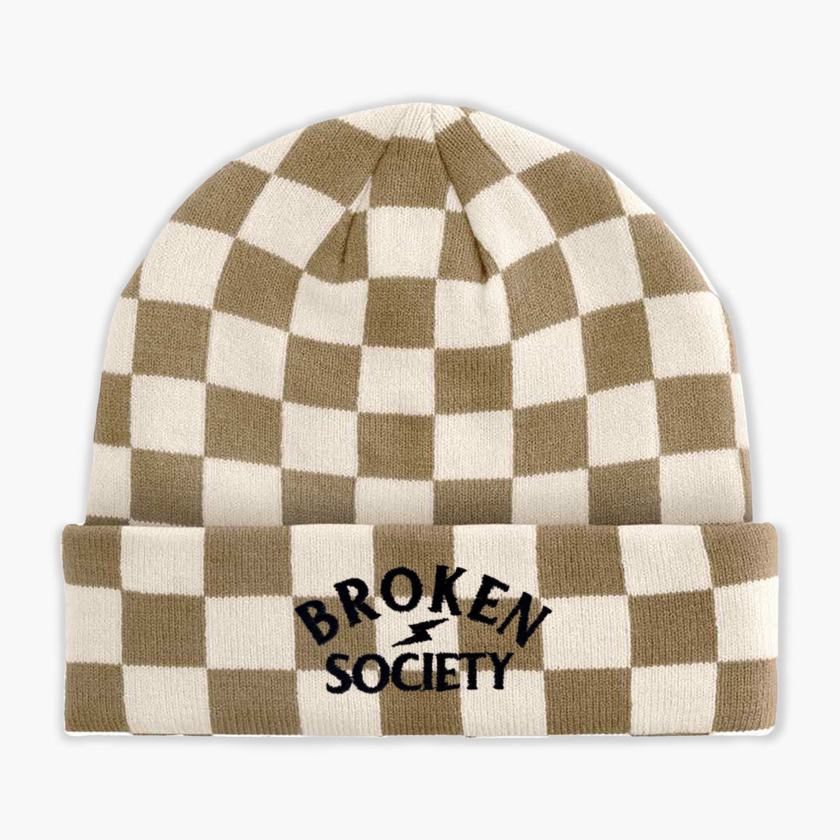 Checkerboard Beanie-Tattoo Apparel, Tattoo Accessories, Tattoo Gift, Tattoo Beanie, BB531-Broken Society