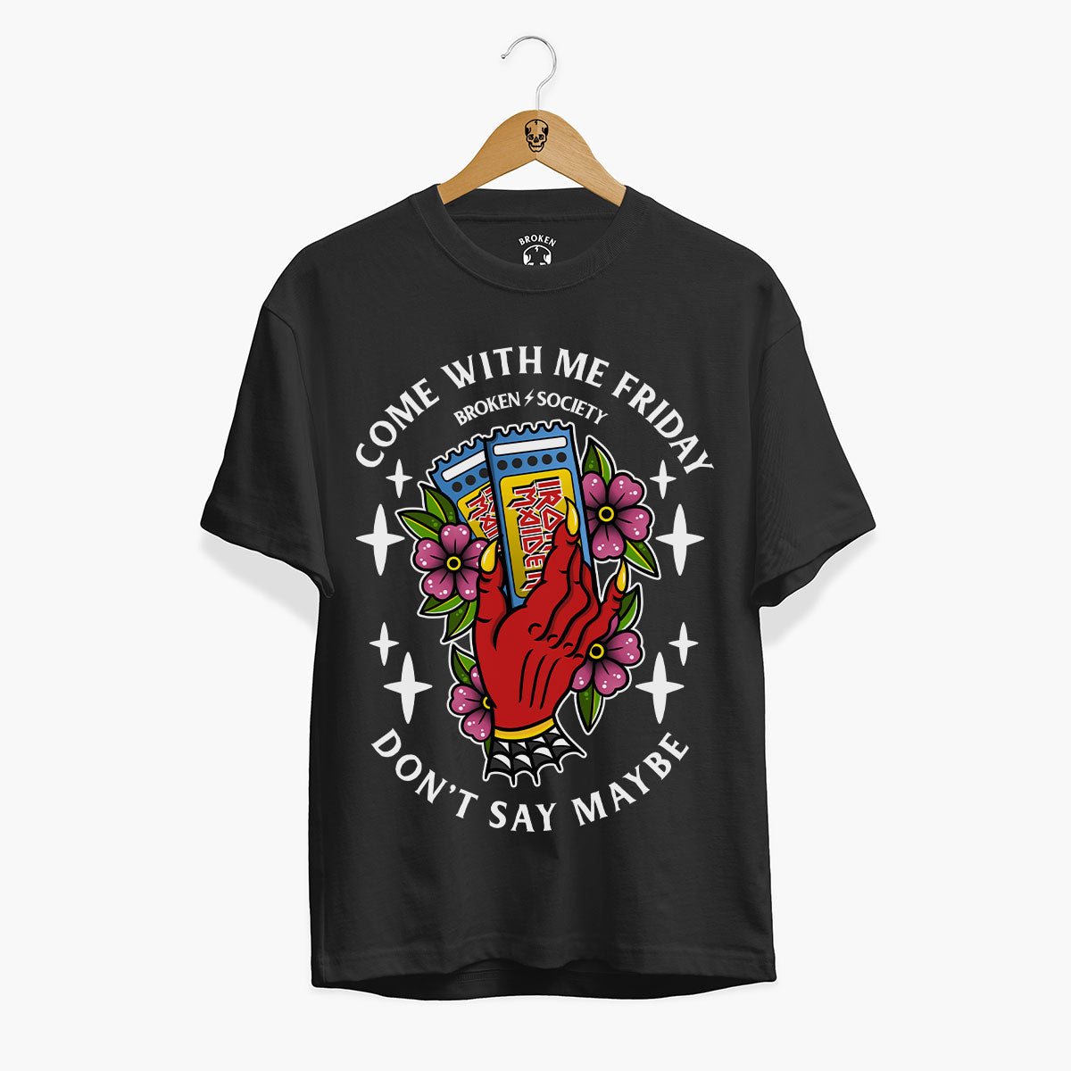 Come With Me Friday Front Print T-Shirt (Unisex)-Tattoo Clothing, Tattoo T-Shirt, EP01-Broken Society