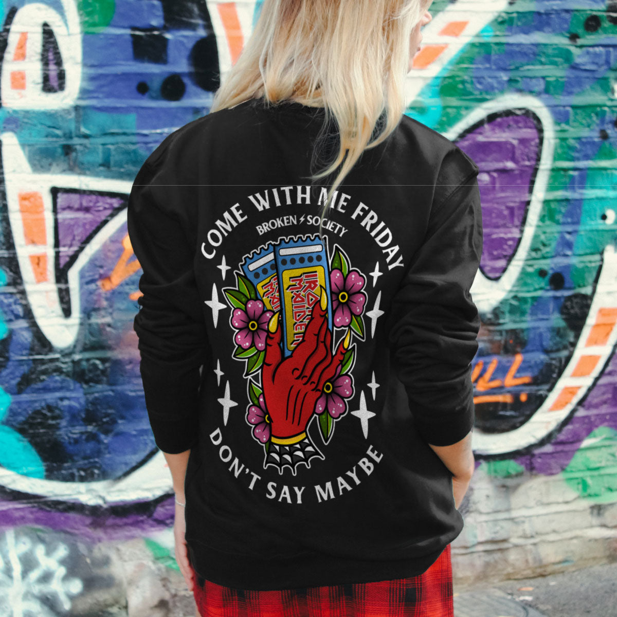 Come With Me Friday Sweatshirt (Unisex)-Tattoo Clothing, Tattoo Sweatshirt, JH030-Broken Society