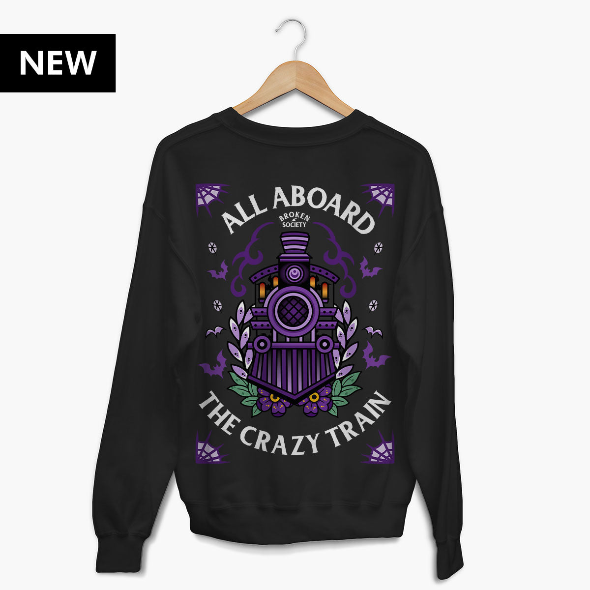 Crazy Train Sweatshirt (Unisex)-Tattoo Clothing, Tattoo Sweatshirt, JH030-Broken Society