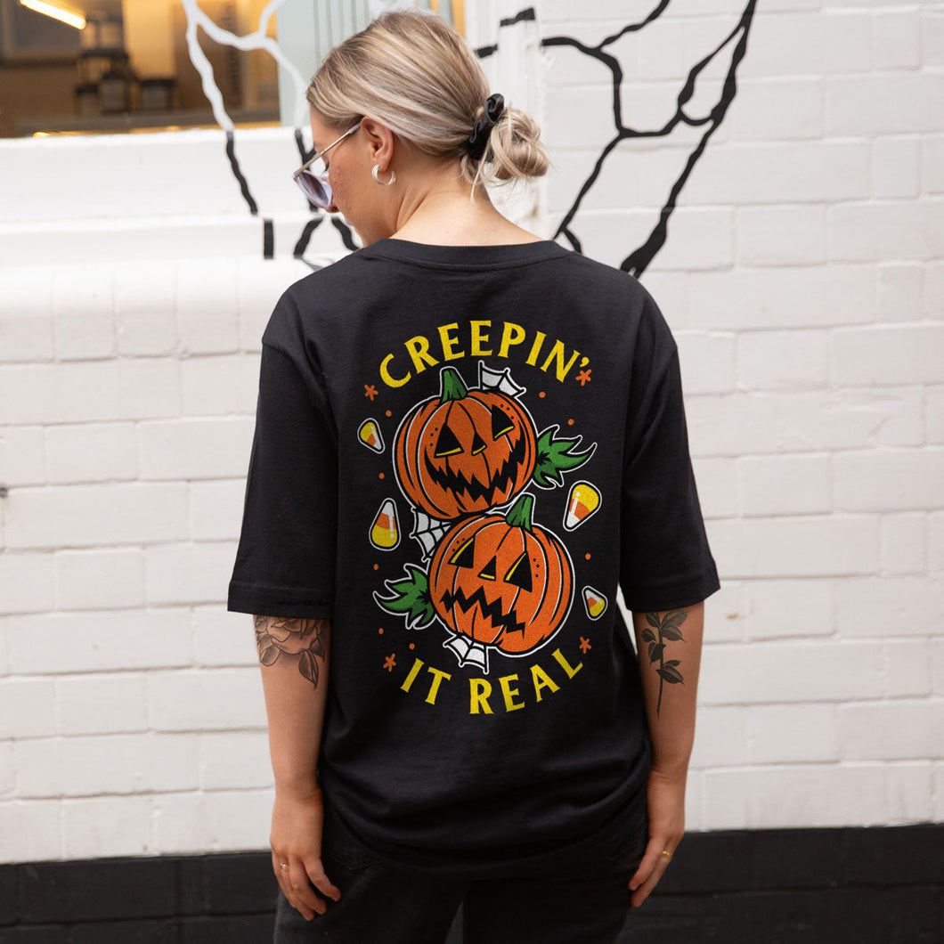Creepin' It Real T-shirt (Unisex)-Tattoo Clothing, Tattoo T-Shirt, N03-Broken Society