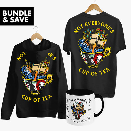 Cup of Tea Bundle (Black)-Tattoo Apparel, Tattoo Accessories, Tattoo Gift, Tattoo Bundle-Broken Society