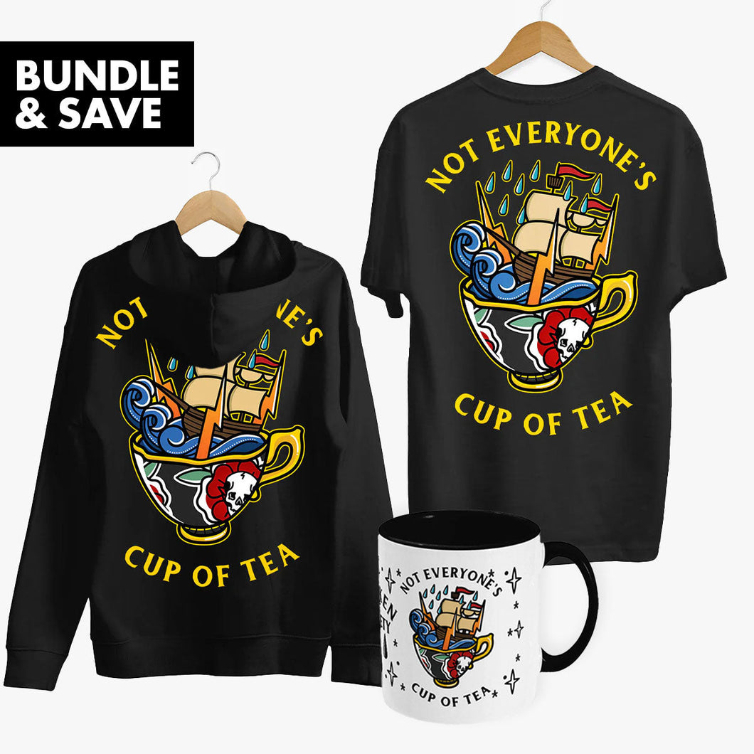 Cup of Tea Bundle (Black)-Tattoo Apparel, Tattoo Accessories, Tattoo Gift, Tattoo Bundle-Broken Society