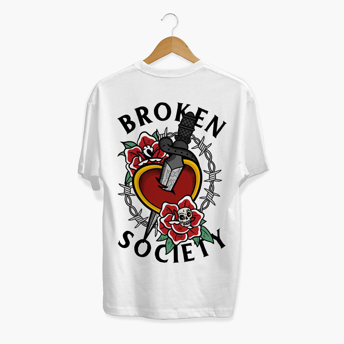 Dagger Heart T-shirt (Unisex)-Tattoo Clothing, Tattoo T-Shirt, N03-Broken Society