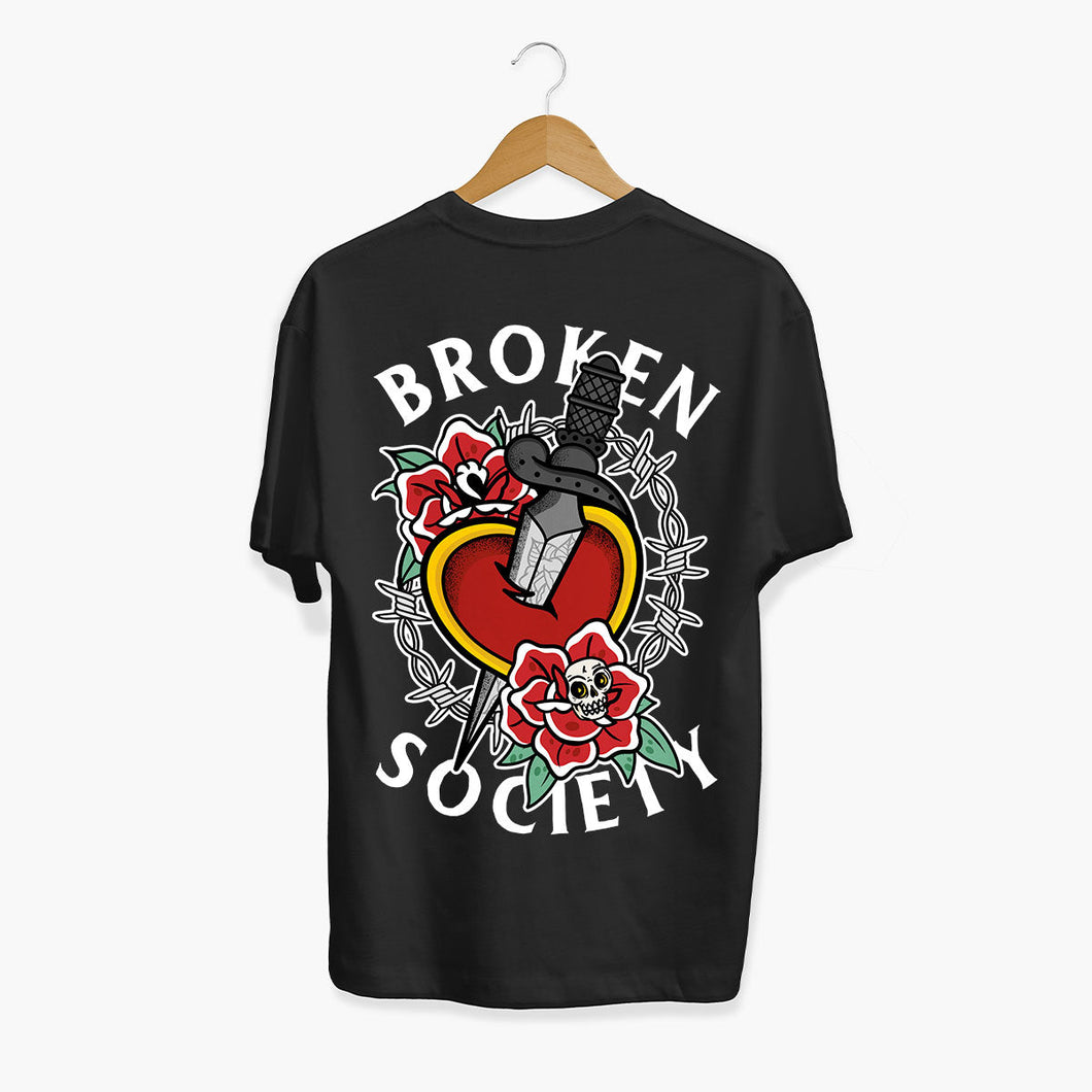 Dagger Heart T-shirt (Unisex)-Tattoo Clothing, Tattoo T-Shirt, N03-Broken Society