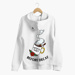 Death Before Decaf Hoodie (Unisex)-Tattoo Clothing, Tattoo Hoodie, JH001-Broken Society