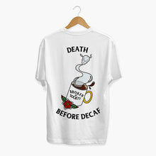 Laden Sie das Bild in den Galerie-Viewer, Death Before Decaf T-shirt (Unisex)-Tattoo Clothing, Tattoo T-Shirt, N03-Broken Society