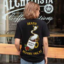 Cargar imagen en el visor de la galería, Death Before Decaf T-shirt (Unisex)-Tattoo Clothing, Tattoo T-Shirt, N03-Broken Society