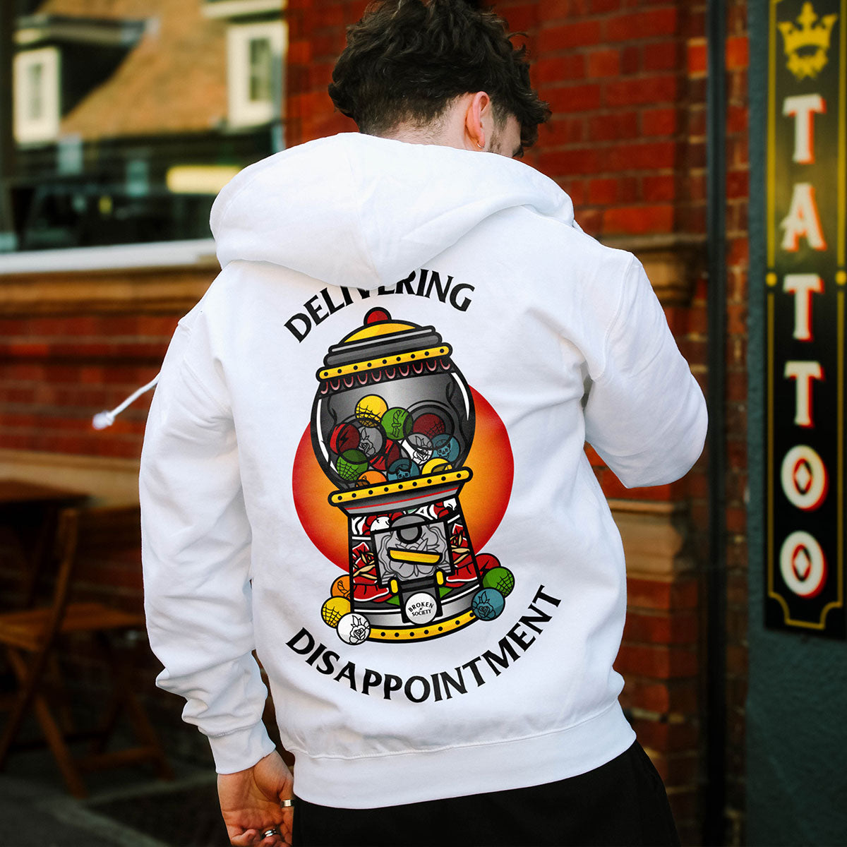 Delivering Disappointment Hoodie (Unisex)-Tattoo Clothing, Tattoo Hoodie, JH001-Broken Society