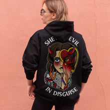 Laden Sie das Bild in den Galerie-Viewer, Devil In Disguise Hoodie (Unisex)-Tattoo Clothing, Tattoo Hoodie, JH001-Broken Society