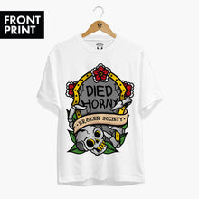 Load image into Gallery viewer, Died Horny T-shirt (Unisex)-Tattoo Clothing, Tattoo T-Shirt, N03-Broken Society