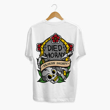 Cargar imagen en el visor de la galería, Died Horny T-shirt (Unisex)-Tattoo Clothing, Tattoo T-Shirt, N03-Broken Society