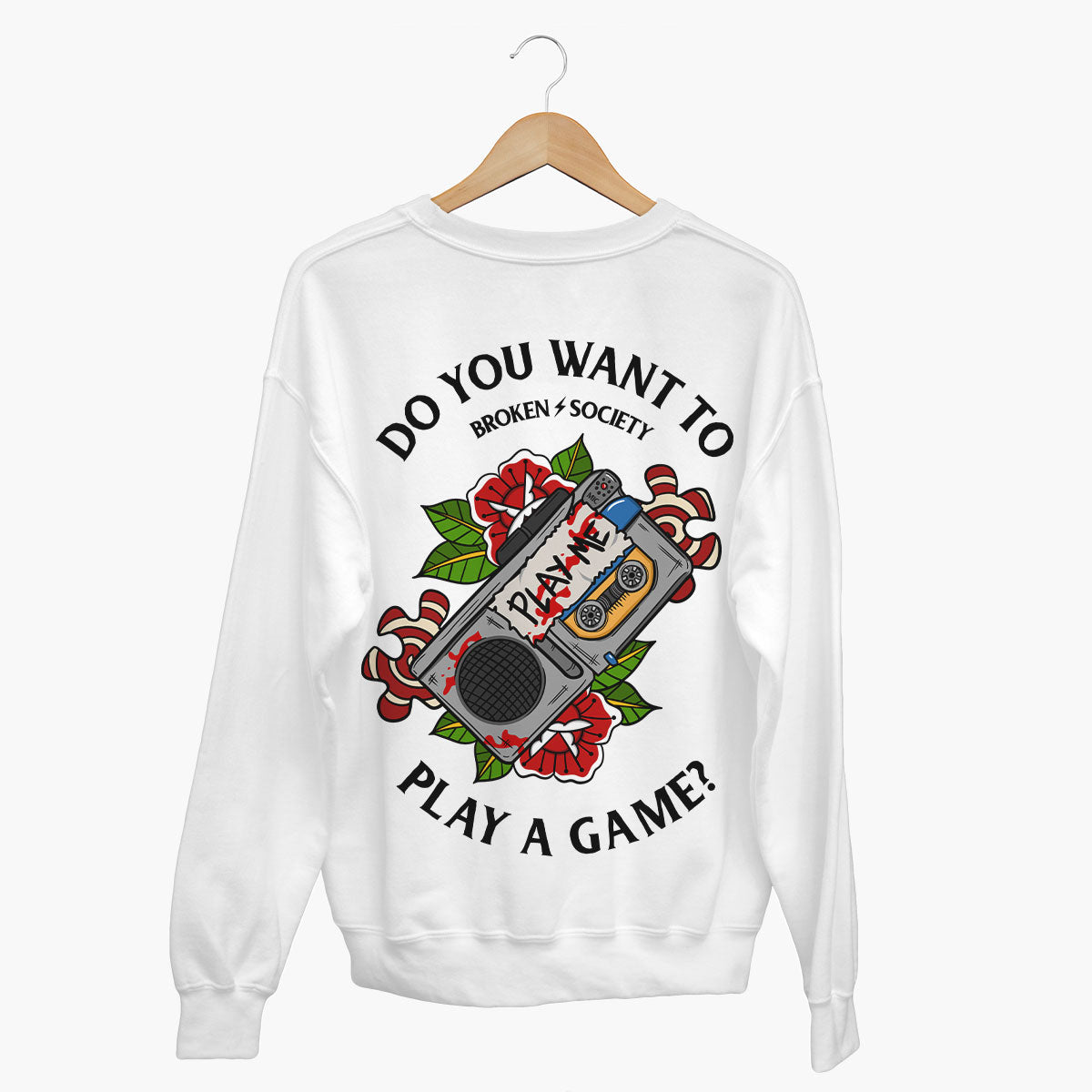 Do You Want To Play A Game Sweatshirt (Unisex)-Tattoo Clothing, Tattoo Sweatshirt, JH030-Broken Society