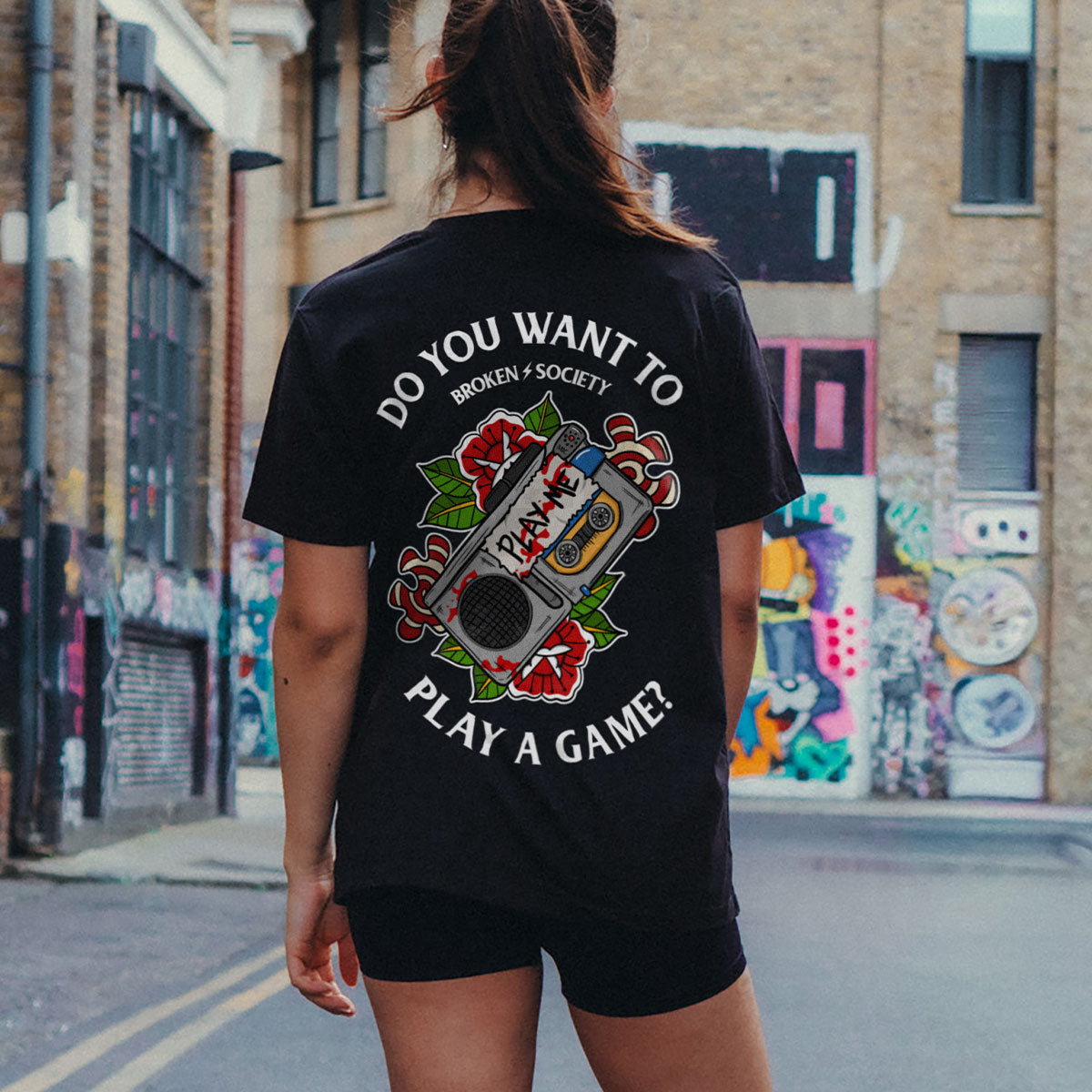 Do You Want To Play A Game T-Shirt (Unisex)-Tattoo Clothing, Tattoo T-Shirt, EP01-Broken Society