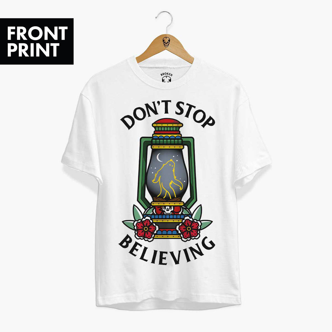 Don't Stop Believing T-Shirt (Unisex)-Tattoo Clothing, Tattoo T-Shirt, N03-Broken Society