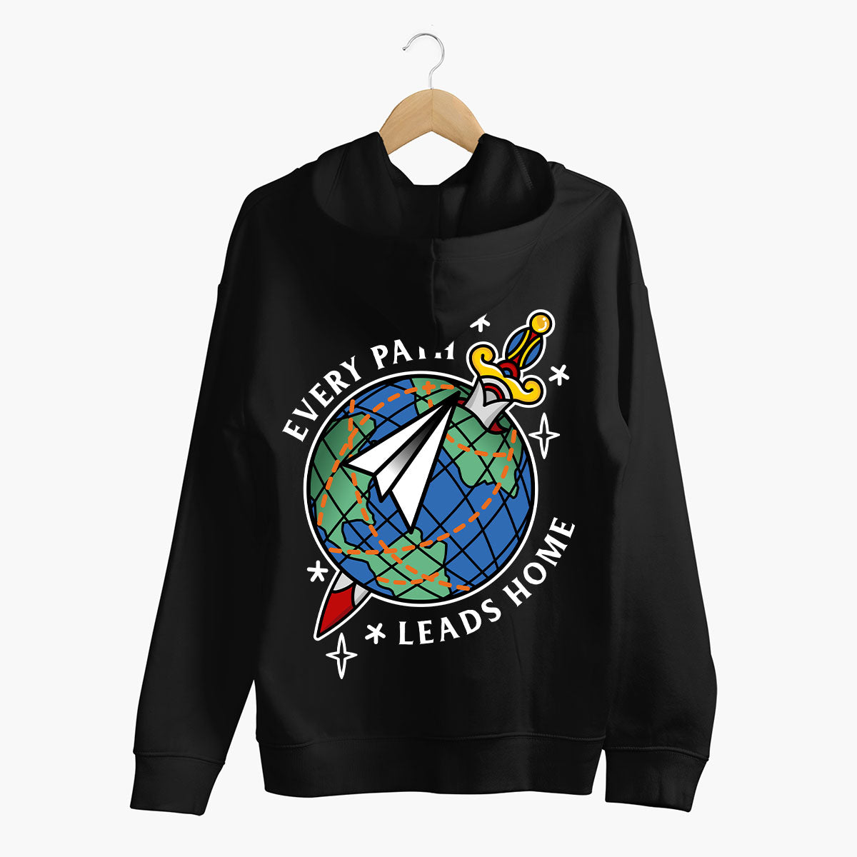 Every Path Leads Home Hoodie (Unisex)-Tattoo Clothing, Tattoo Hoodie, JH001-Broken Society