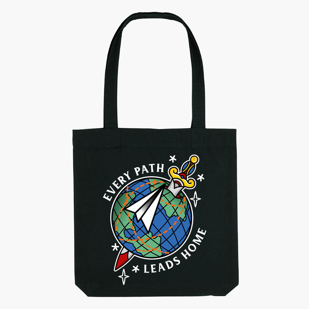 Every Path Leads Home Strong-As-Hell Tote Bag-Tattoo Apparel, Tattoo Accessories, Tattoo Gift, Tattoo Tote Bag-Broken Society