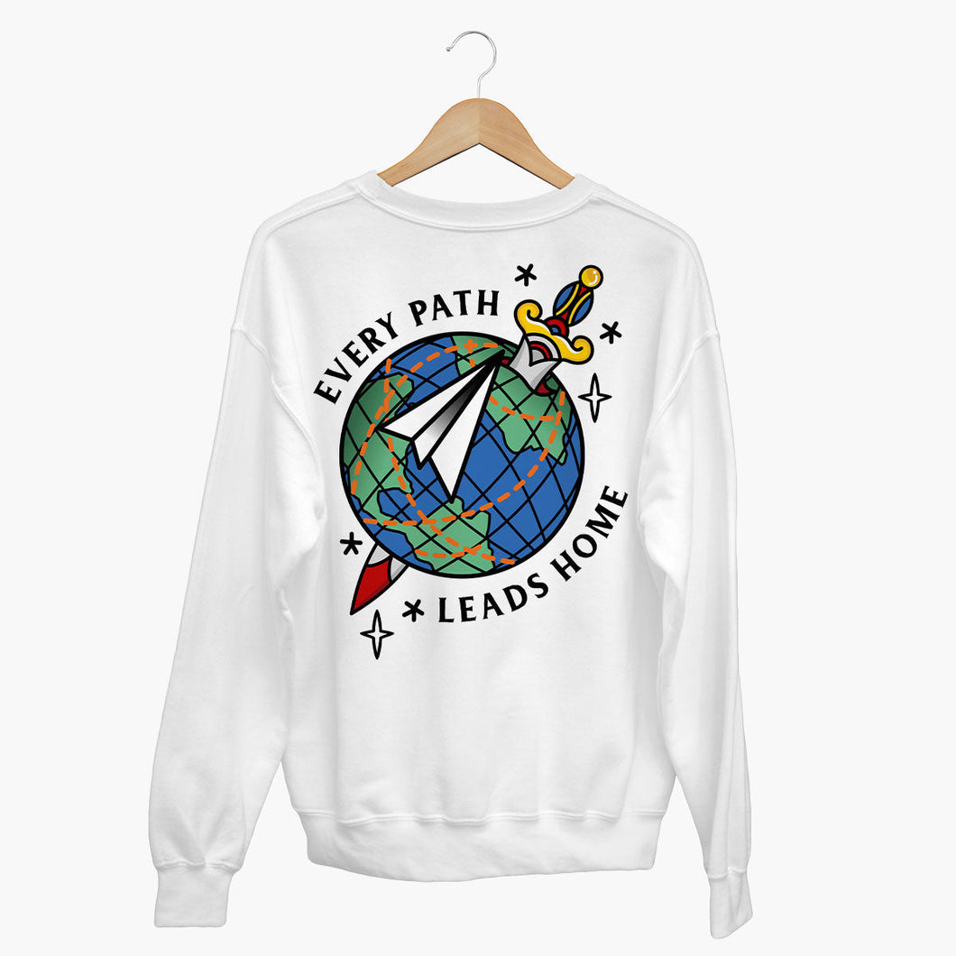 Every Path Leads Home Sweatshirt (Unisex)-Tattoo Clothing, Tattoo Sweatshirt, JH030-Broken Society