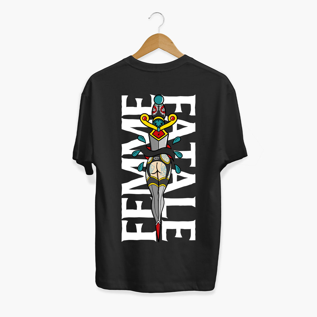 Femme Fatale T-shirt (Unisex)-Tattoo Clothing, Tattoo T-Shirt, EP01-Broken Society