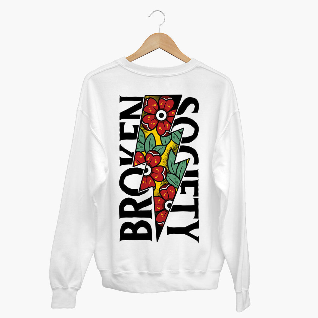 Flower Power Sweatshirt (Unisex)-Tattoo Clothing, Tattoo Sweatshirt, JH030-Broken Society
