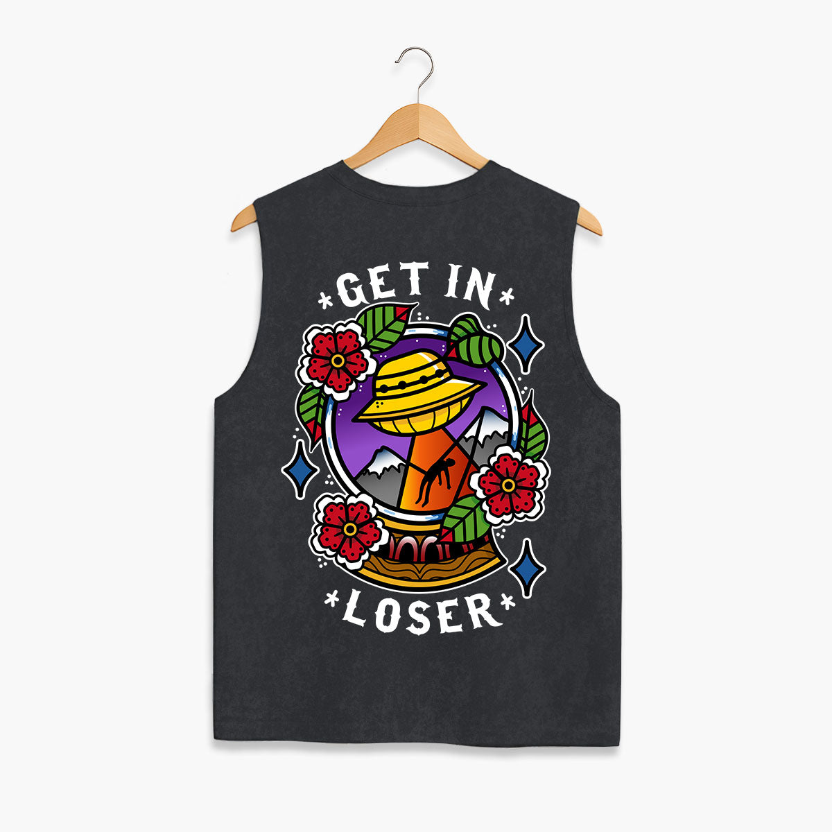 Get In Loser Sleeveless T-Shirt (Unisex)-Tattoo Clothing, Tattoo Sleeveless T-Shirt, EP01S-Broken Society